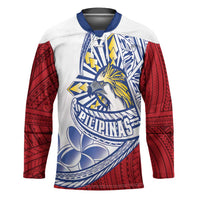 Philippines Eagle Sun Hockey Jersey Filipino Agila Polynesian Tattoo Flag Color LT14 Unisex Red - Polynesian Pride