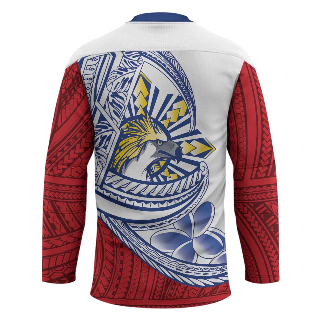 Philippines Eagle Sun Hockey Jersey Filipino Agila Polynesian Tattoo Flag Color LT14 - Polynesian Pride