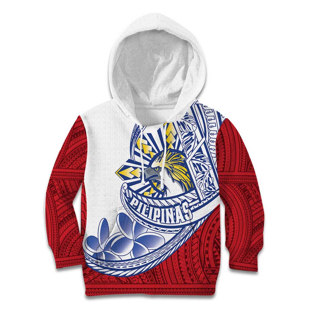 Philippines Eagle Sun Kid Hoodie Filipino Agila Polynesian Tattoo Flag Color LT14 Hoodie Red - Polynesian Pride