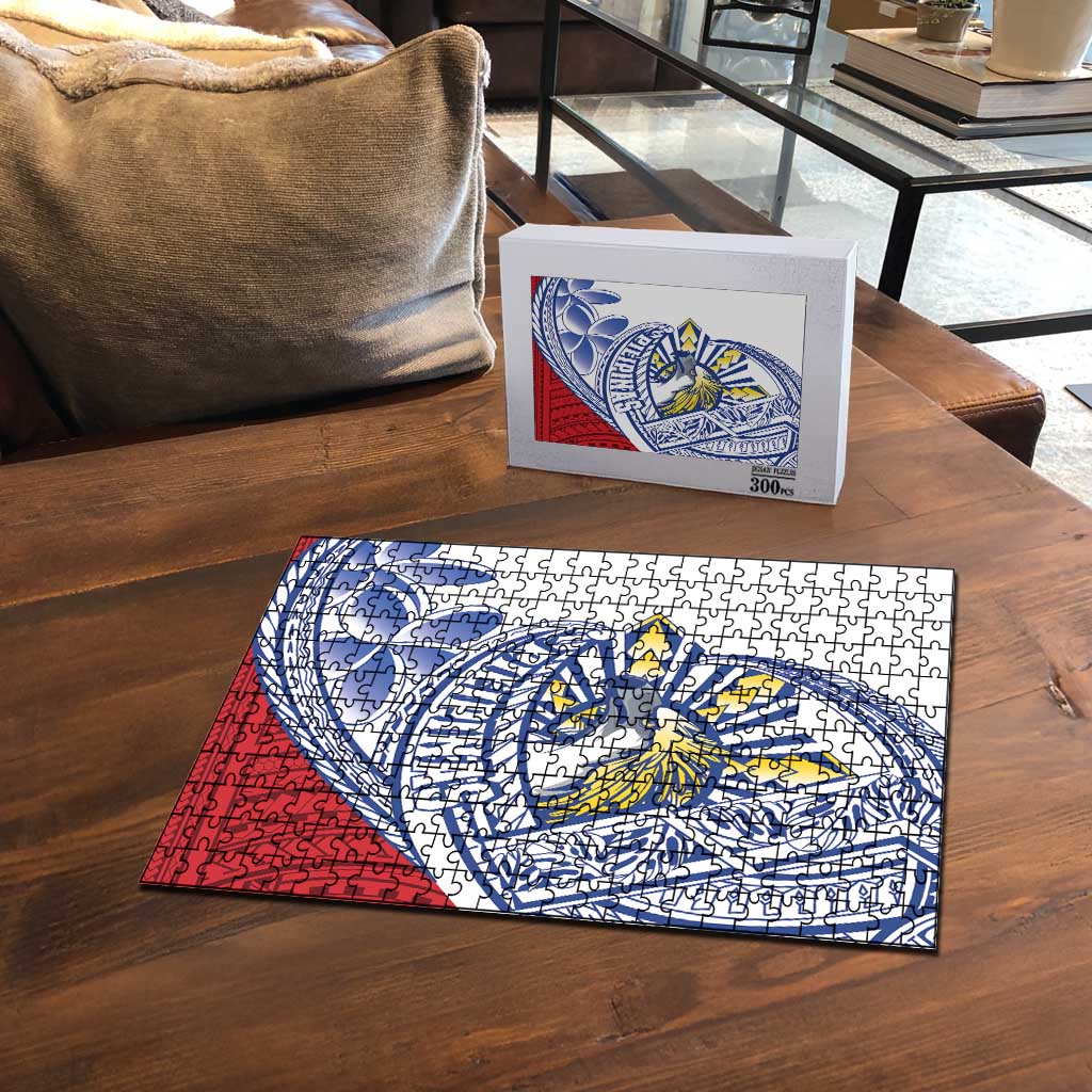 Philippines Eagle Sun Puzzle Filipino Agila Polynesian Tattoo Flag Color