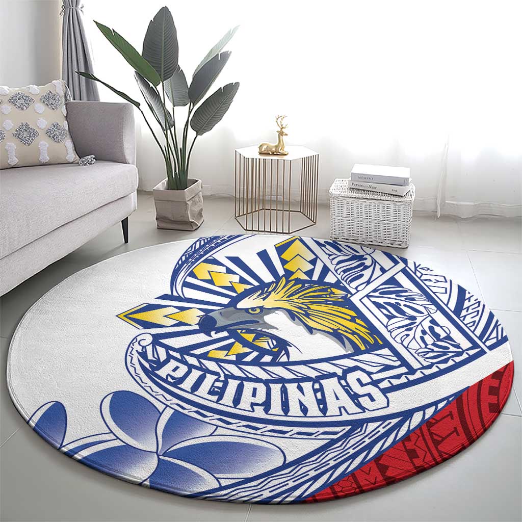 Philippines Eagle Sun Round Carpet Filipino Agila Polynesian Tattoo Flag Color