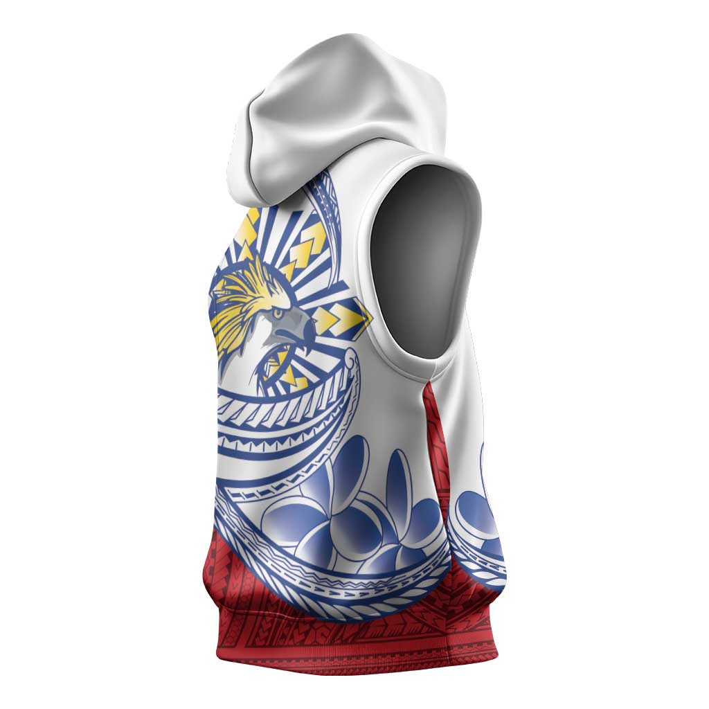 Philippines Eagle Sun Sleeveless Hoodie Filipino Agila Polynesian Tattoo Flag Color