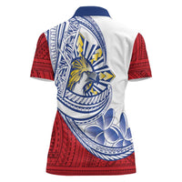 Philippines Eagle Sun Women Polo Shirt Filipino Agila Polynesian Tattoo Flag Color LT14 - Polynesian Pride