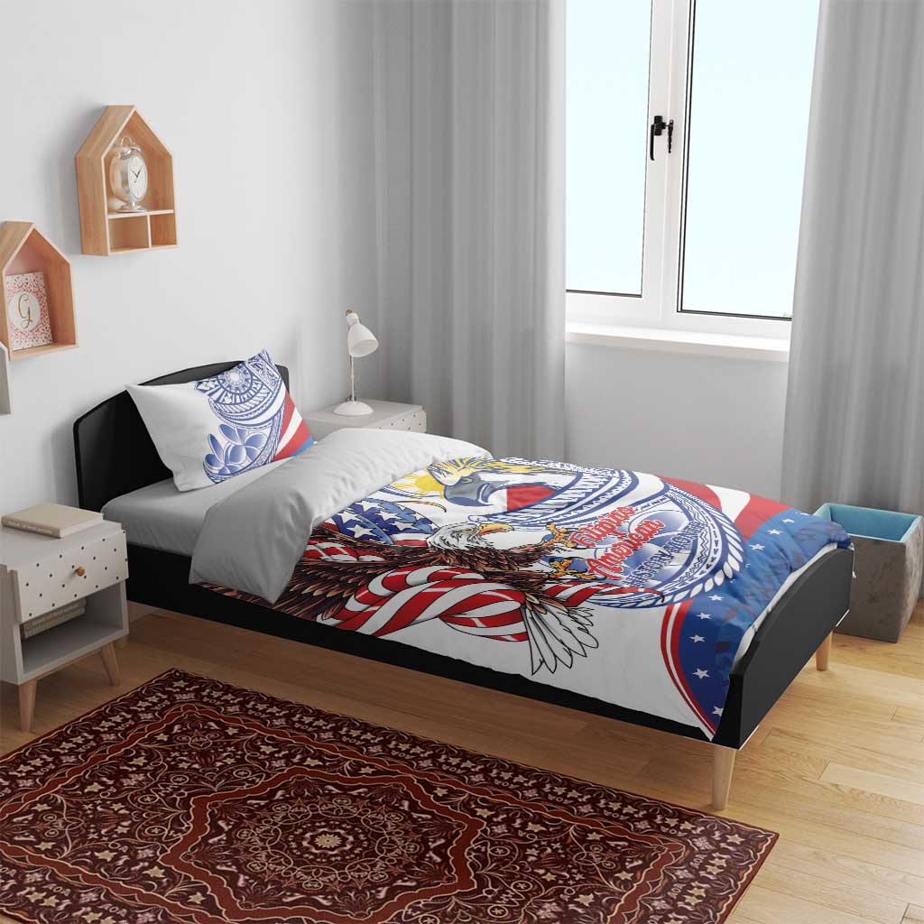 Filipino American History Month Bedding Set Philippines Agila USA Eagle Mix Flag