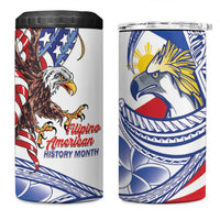 Filipino American History Month 4 in 1 Can Cooler Tumbler Philippines Agila USA Eagle Mix Flag LT14 One Size: 16 oz Blue - Polynesian Pride