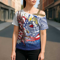 Filipino American History Month Cross Shoulder Shirt Philippines Agila USA Eagle Mix Flag