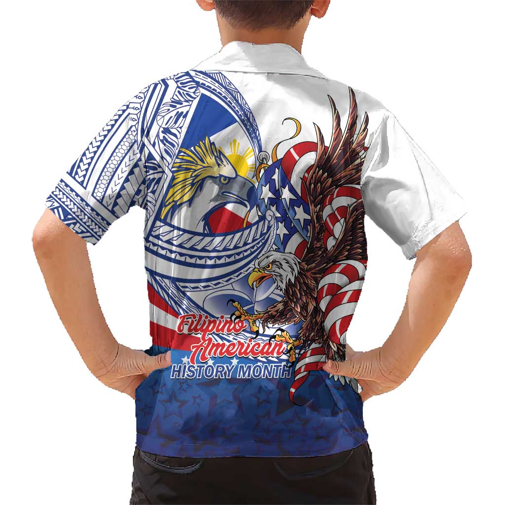 Filipino American History Month Family Matching Summer Maxi Dress and Hawaiian Shirt Philippines Agila USA Eagle Mix Flag LT14 - Polynesian Pride