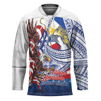Filipino American History Month Hockey Jersey Philippines Agila USA Eagle Mix Flag