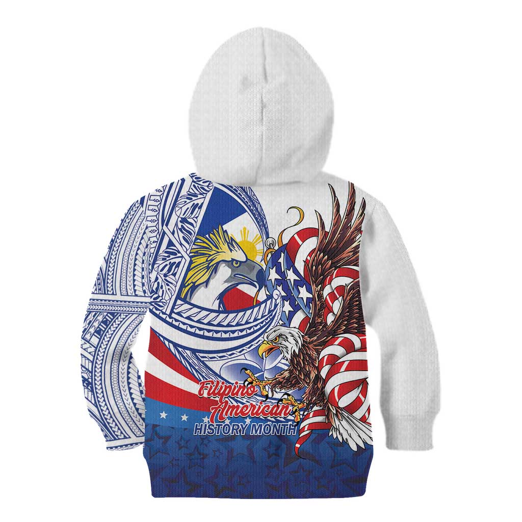 Filipino American History Month Kid Hoodie Philippines Agila USA Eagle Mix Flag