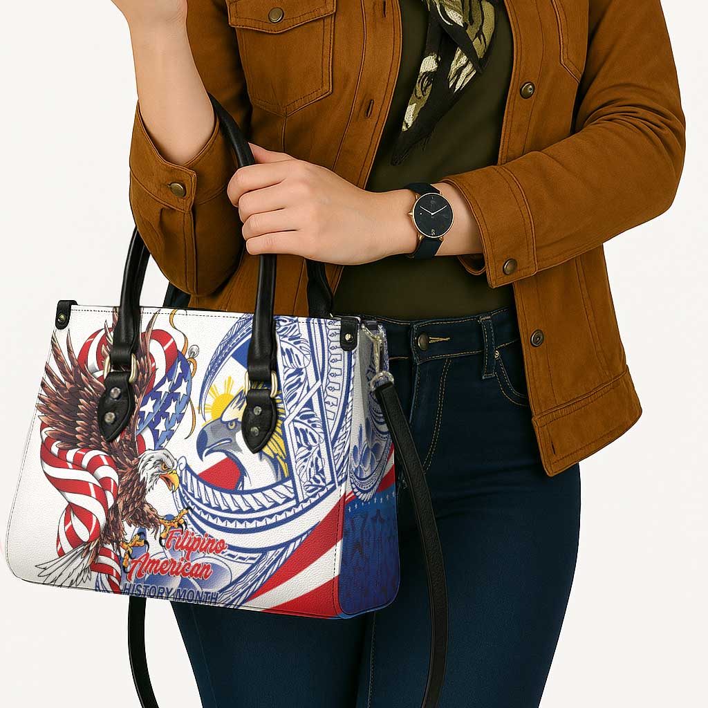 Filipino American History Month Leather Bag Philippines Agila USA Eagle Mix Flag