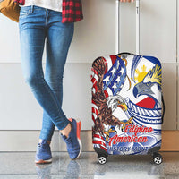 Filipino American History Month Luggage Cover Philippines Agila USA Eagle Mix Flag
