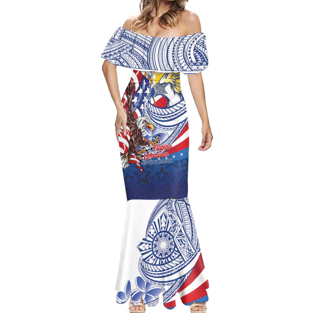 Filipino American History Month Mermaid Dress Philippines Agila USA Eagle Mix Flag LT14 - Polynesian Pride