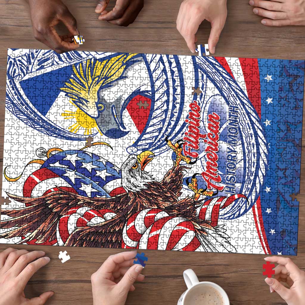 Filipino American History Month Puzzle Philippines Agila USA Eagle Mix Flag LT14 - Polynesian Pride