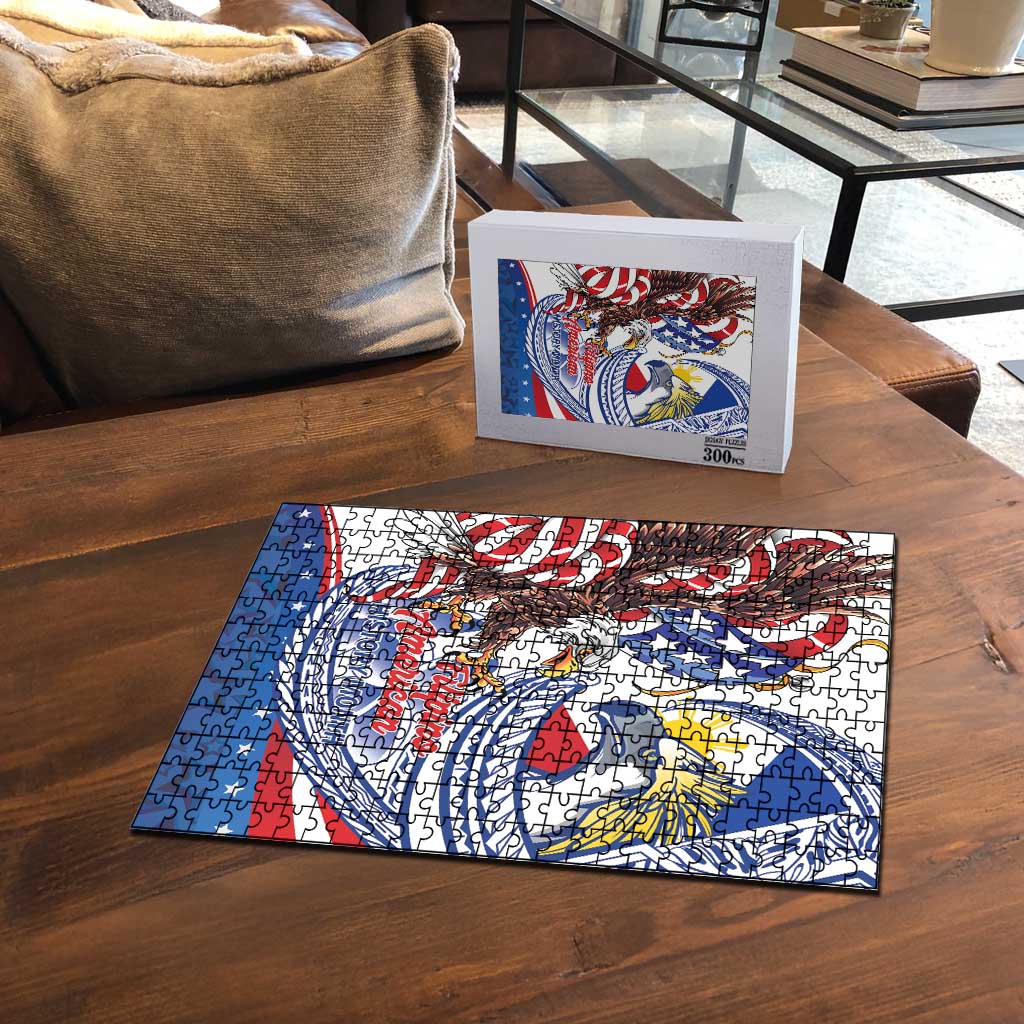 Filipino American History Month Puzzle Philippines Agila USA Eagle Mix Flag LT14 - Polynesian Pride