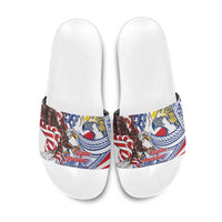 Filipino American History Month Slide Sandals Philippines Agila USA Eagle Mix Flag