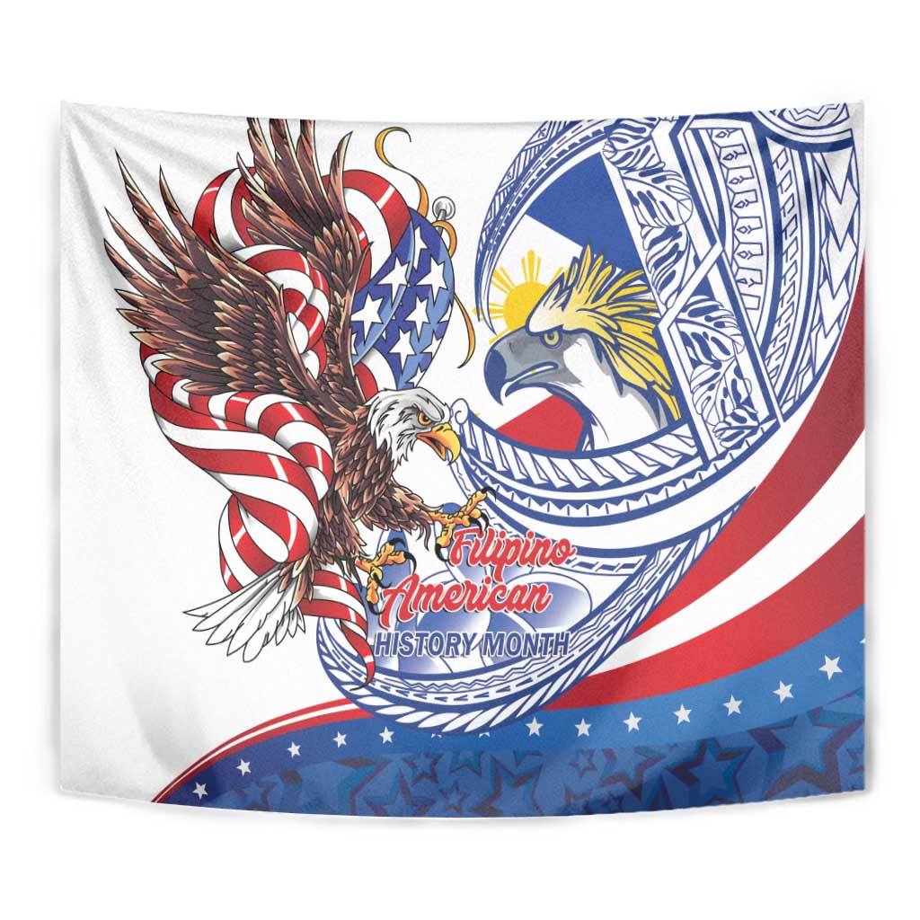 Filipino American History Month Tapestry Philippines Agila USA Eagle Mix Flag