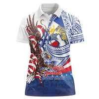 Filipino American History Month Women Polo Shirt Philippines Agila USA Eagle Mix Flag LT14 Female Blue - Polynesian Pride