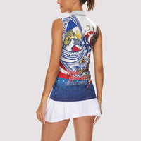 Filipino American History Month Women Sleeveless Polo Shirt Philippines Agila USA Eagle Mix Flag LT14 - Polynesian Pride
