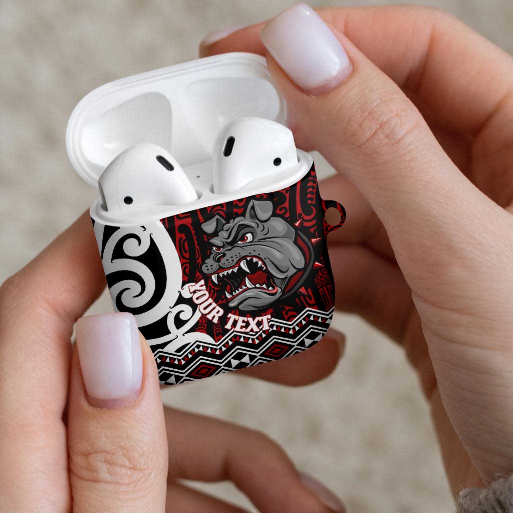 Personalised Aotearoa Bulldog AirPods Case New Zealand Maori Taniko Art LT14 - Polynesian Pride
