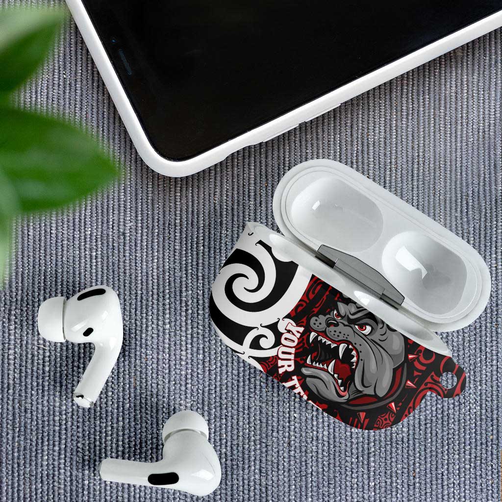 Personalised Aotearoa Bulldog AirPods Case New Zealand Maori Taniko Art LT14 - Polynesian Pride
