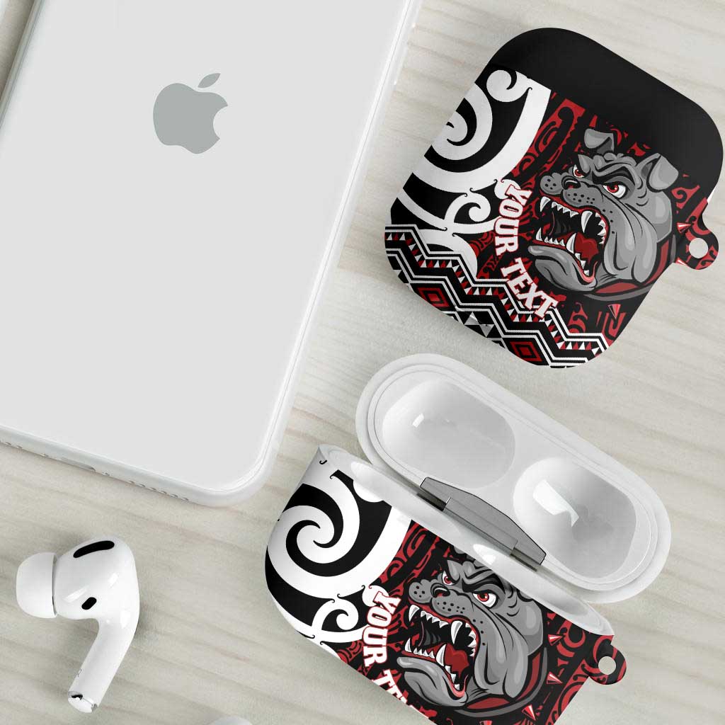 Personalised Aotearoa Bulldog AirPods Case New Zealand Maori Taniko Art LT14 - Polynesian Pride