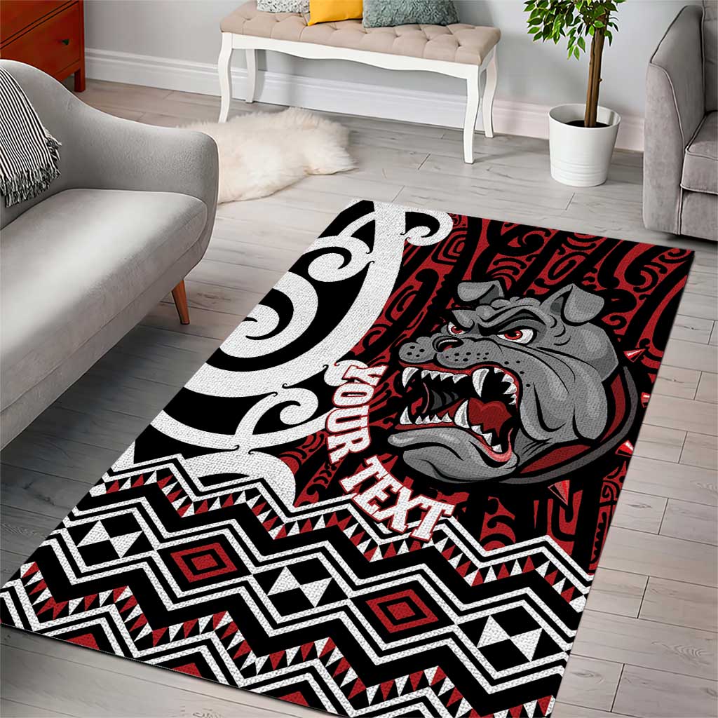 Personalised Aotearoa Bulldog Area Rug New Zealand Maori Taniko Art LT14 - Polynesian Pride