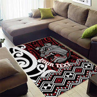 Personalised Aotearoa Bulldog Area Rug New Zealand Maori Taniko Art LT14 - Polynesian Pride