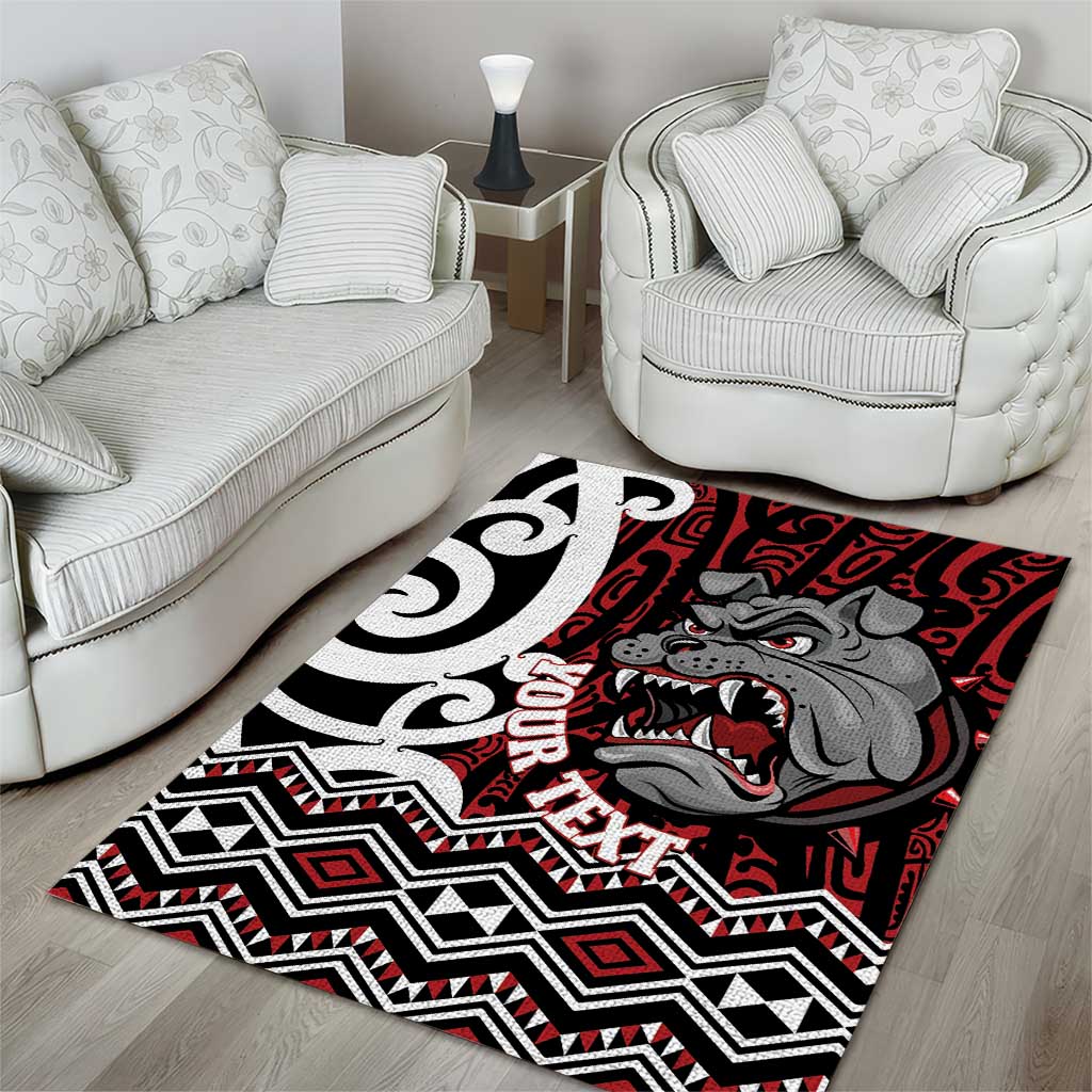 Personalised Aotearoa Bulldog Area Rug New Zealand Maori Taniko Art LT14 - Polynesian Pride