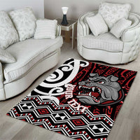 Personalised Aotearoa Bulldog Area Rug New Zealand Maori Taniko Art LT14 - Polynesian Pride