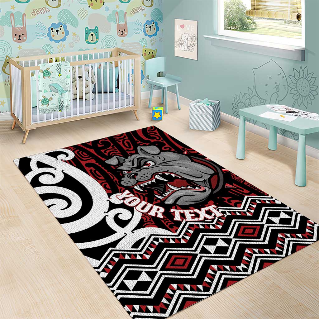 Personalised Aotearoa Bulldog Area Rug New Zealand Maori Taniko Art LT14 - Polynesian Pride