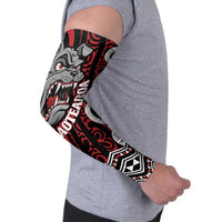 Personalised Aotearoa Bulldog Arm Sleeves New Zealand Maori Taniko Art LT14 - Polynesian Pride