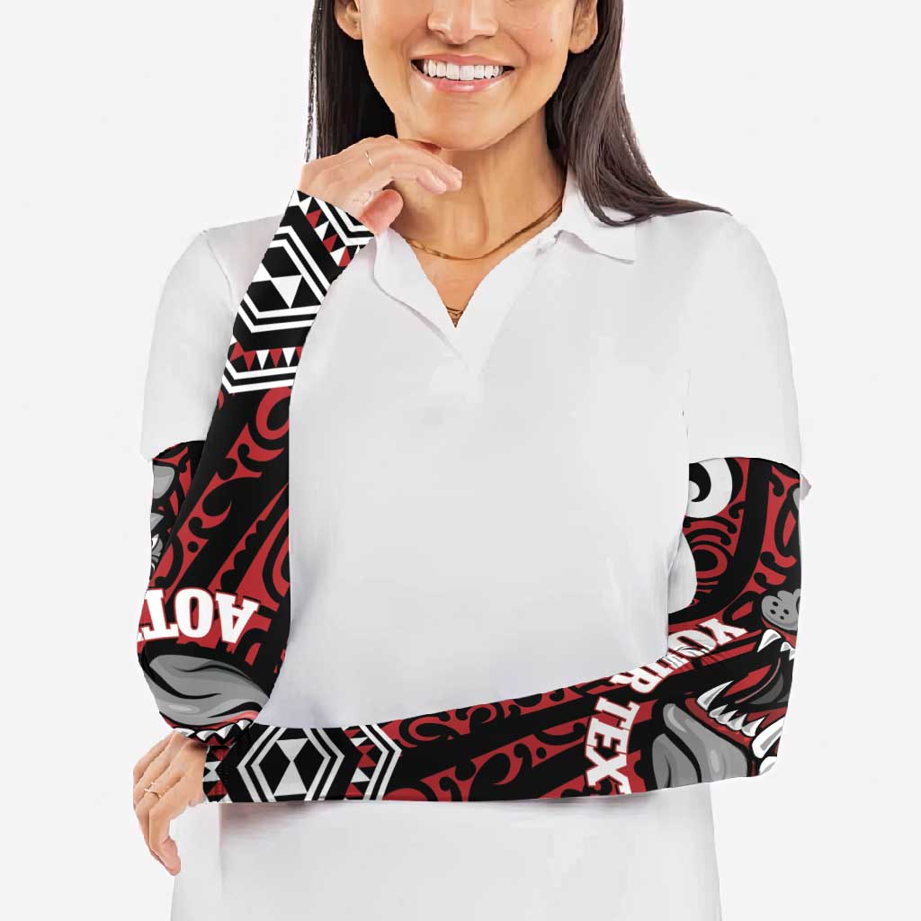 Personalised Aotearoa Bulldog Arm Sleeves New Zealand Maori Taniko Art LT14 - Polynesian Pride