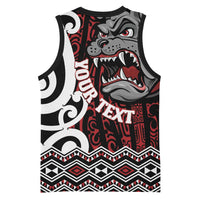 Personalised Aotearoa Bulldog Basketball Jersey New Zealand Maori Taniko Art LT14 - Polynesian Pride