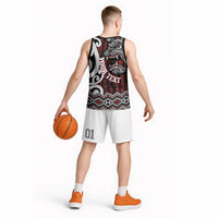 Personalised Aotearoa Bulldog Basketball Jersey New Zealand Maori Taniko Art LT14 - Polynesian Pride