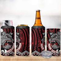 Personalised Aotearoa Bulldog 4 in 1 Can Cooler Tumbler New Zealand Maori Taniko Art LT14 - Polynesian Pride