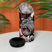 Personalised Aotearoa Bulldog 4 in 1 Can Cooler Tumbler New Zealand Maori Taniko Art LT14 - Polynesian Pride