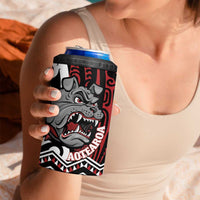 Personalised Aotearoa Bulldog 4 in 1 Can Cooler Tumbler New Zealand Maori Taniko Art LT14 - Polynesian Pride
