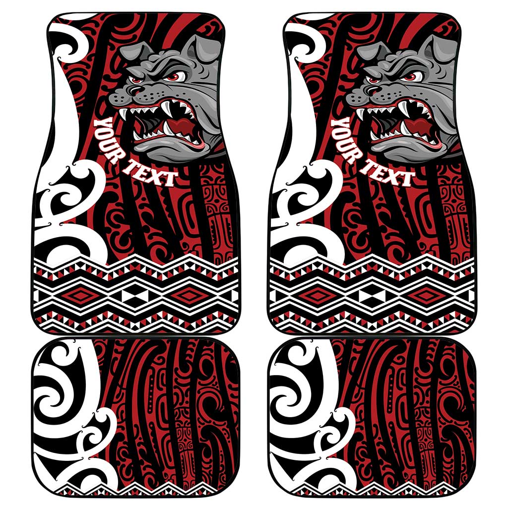 Personalised Aotearoa Bulldog Car Mats New Zealand Maori Taniko Art LT14 - Polynesian Pride