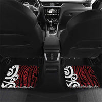 Personalised Aotearoa Bulldog Car Mats New Zealand Maori Taniko Art LT14 Set 2pcs - Back Red - Polynesian Pride