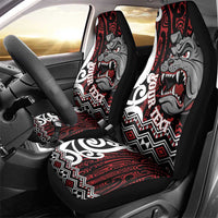 Personalised Aotearoa Bulldog Car Seat Cover New Zealand Maori Taniko Art LT14 - Polynesian Pride