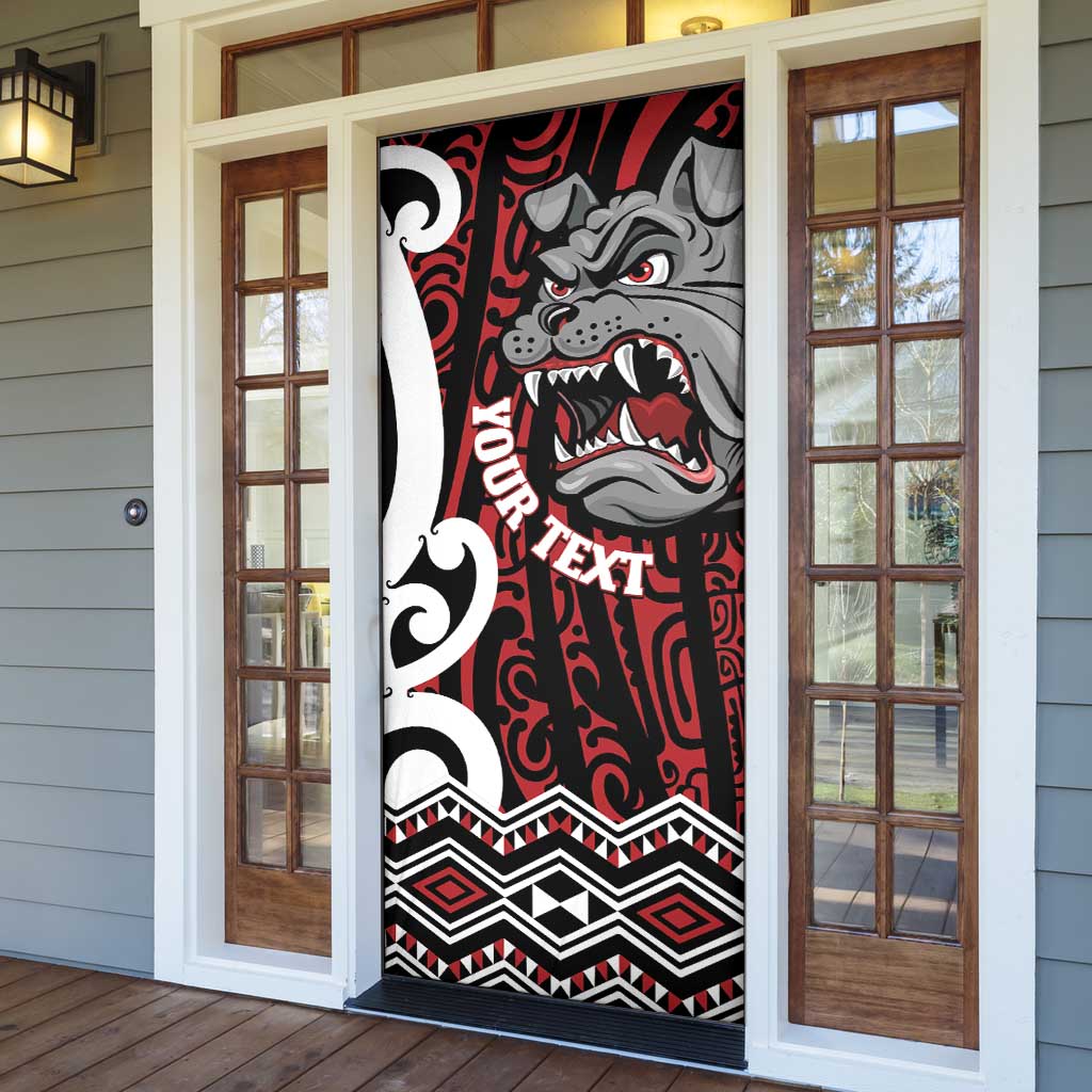 Personalised Aotearoa Bulldog Door Cover New Zealand Maori Taniko Art LT14 - Polynesian Pride