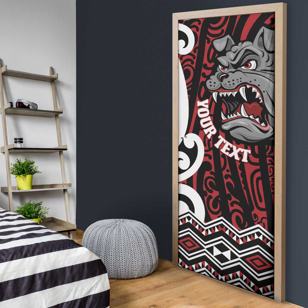 Personalised Aotearoa Bulldog Door Cover New Zealand Maori Taniko Art LT14 - Polynesian Pride