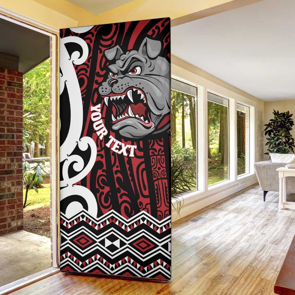 Personalised Aotearoa Bulldog Door Cover New Zealand Maori Taniko Art LT14 - Polynesian Pride