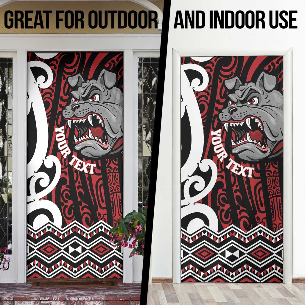Personalised Aotearoa Bulldog Door Cover New Zealand Maori Taniko Art LT14 - Polynesian Pride