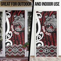 Personalised Aotearoa Bulldog Door Cover New Zealand Maori Taniko Art LT14 - Polynesian Pride