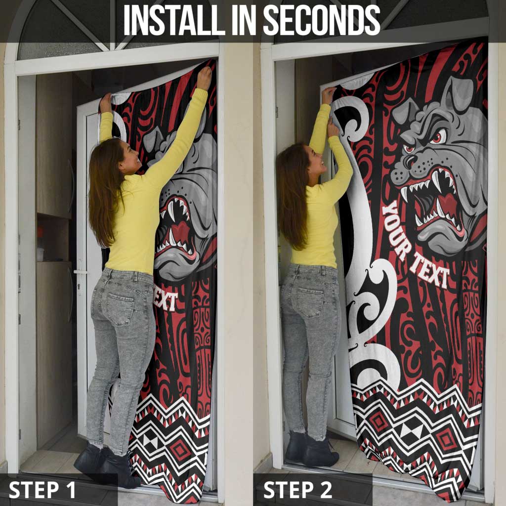 Personalised Aotearoa Bulldog Door Cover New Zealand Maori Taniko Art LT14 - Polynesian Pride
