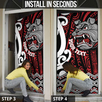 Personalised Aotearoa Bulldog Door Cover New Zealand Maori Taniko Art LT14 - Polynesian Pride