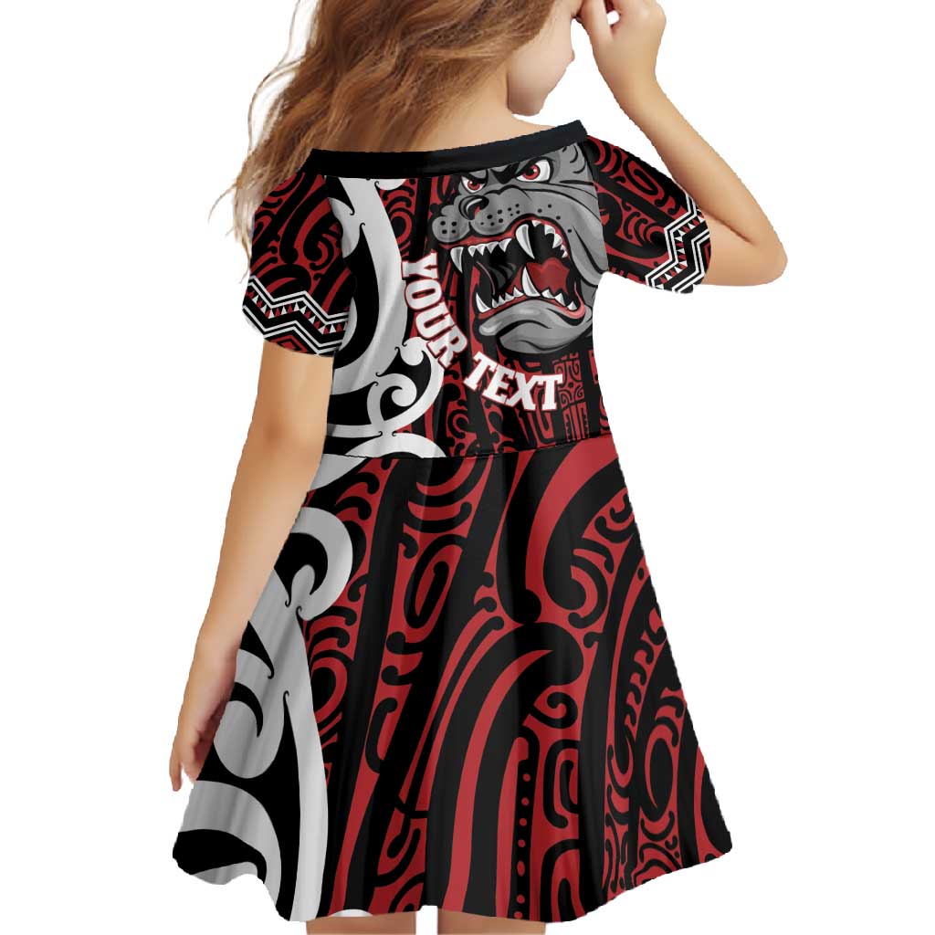 Personalised Aotearoa Bulldog Family Matching Off Shoulder Maxi Dress and Hawaiian Shirt New Zealand Maori Taniko Art LT14 - Polynesian Pride