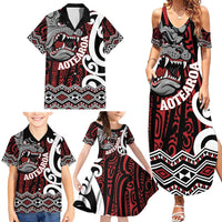 Personalised Aotearoa Bulldog Family Matching Summer Maxi Dress and Hawaiian Shirt New Zealand Maori Taniko Art LT14 - Polynesian Pride