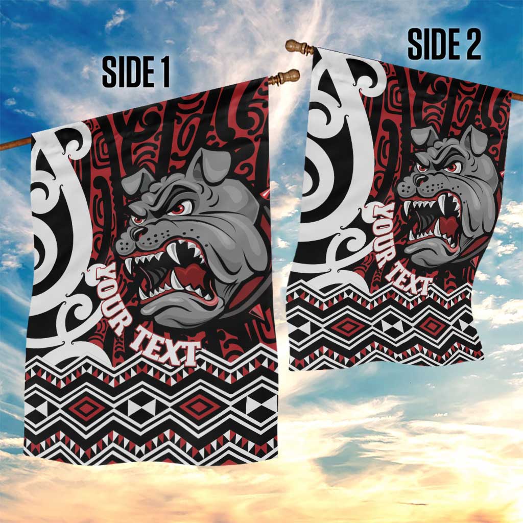 Personalised Aotearoa Bulldog Garden Flag New Zealand Maori Taniko Art LT14 - Polynesian Pride